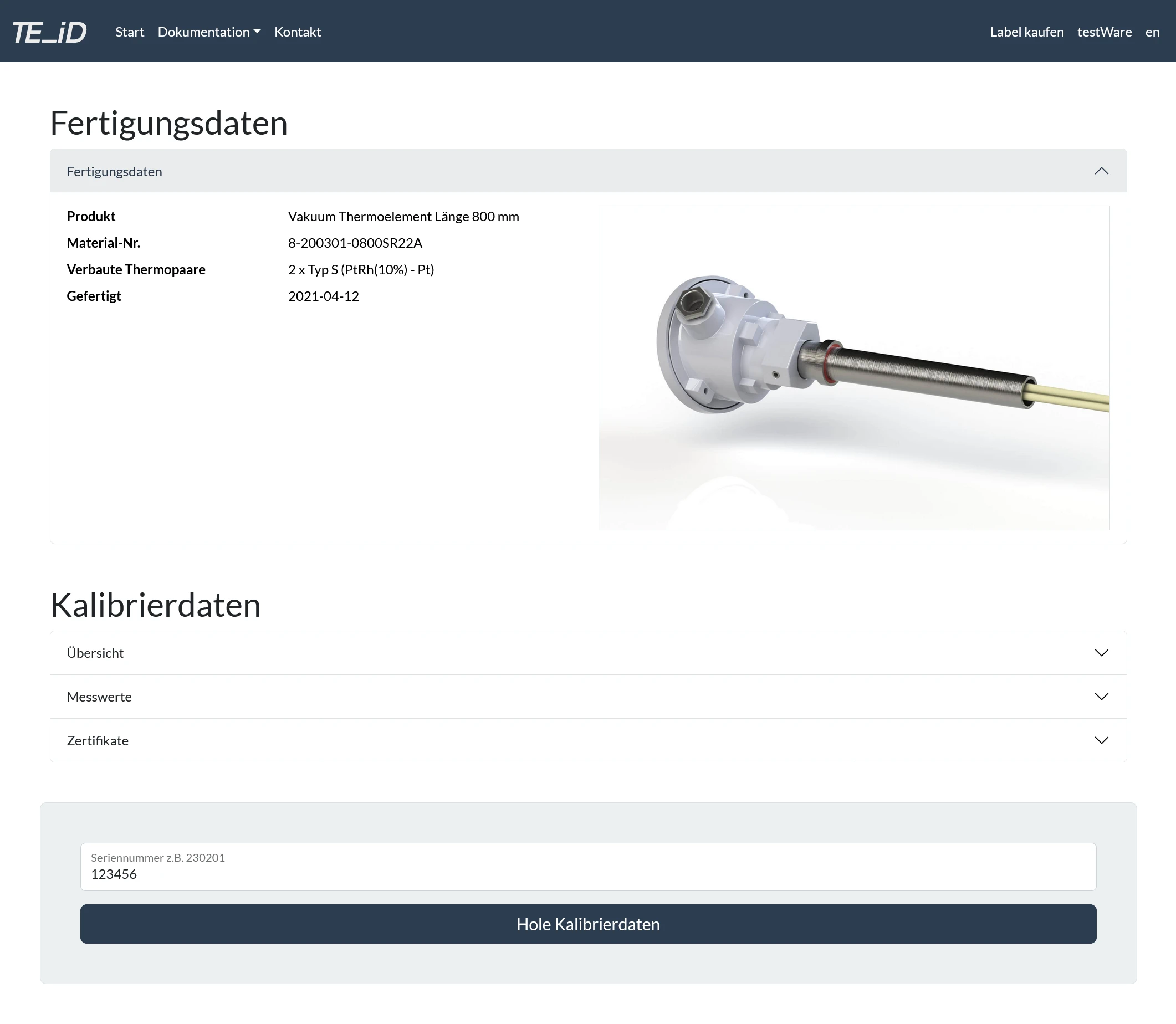 TE_iD Webapplikation für thermo-control - Bootstrap, PHP, MySQL und Alpine.js