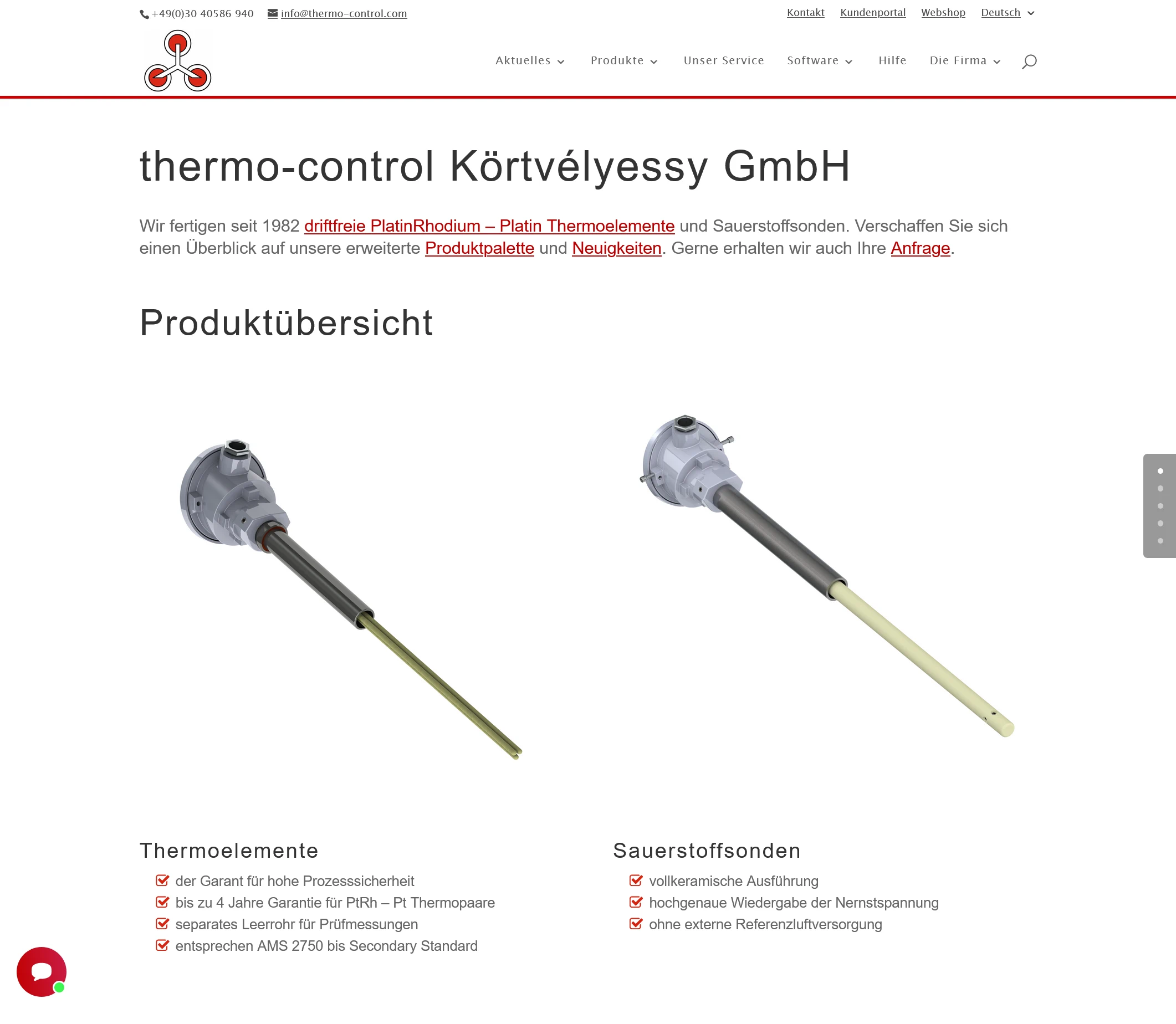 thermo-control Unternehmenswebseite - Jigsaw Static Site mit API-Anbindung
